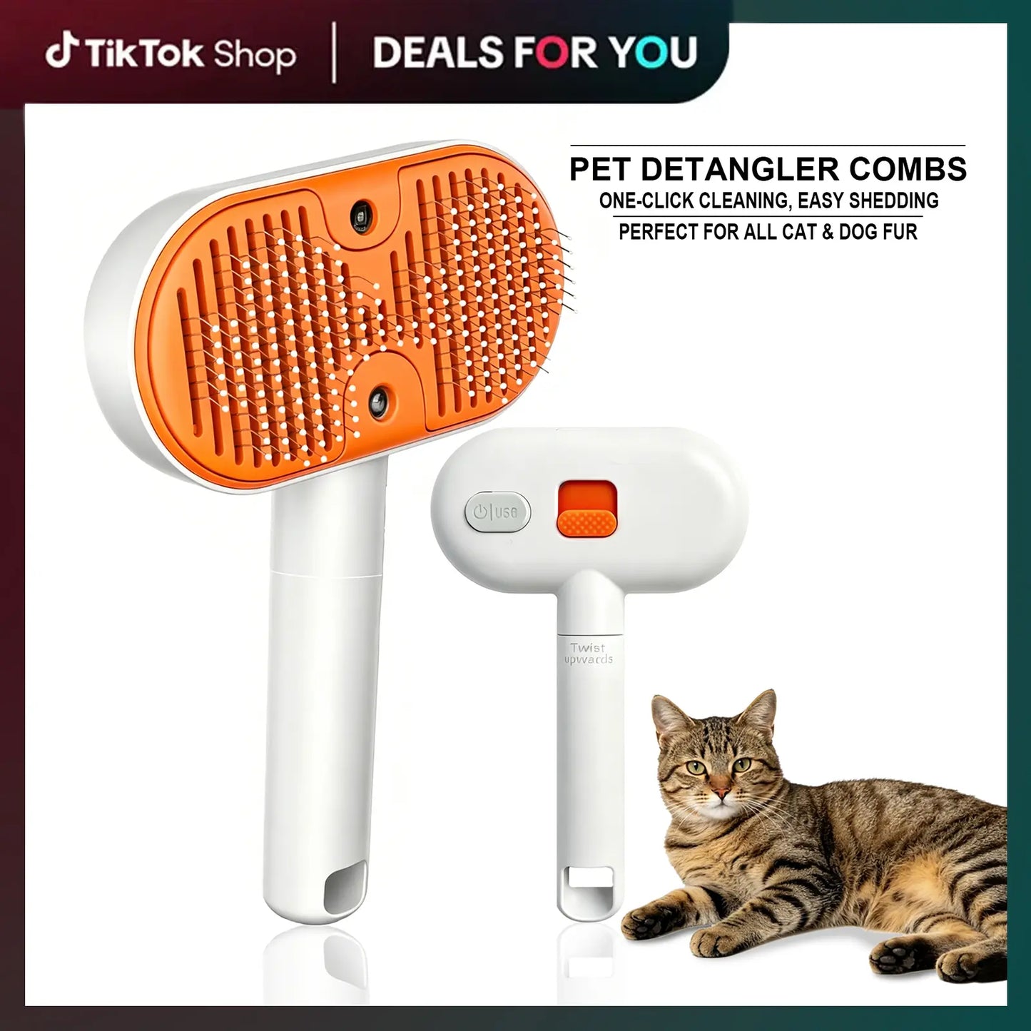 LuxePaws™ Furlyn Self-Cleaning Pet Steamer & Mist Grooming Brush
