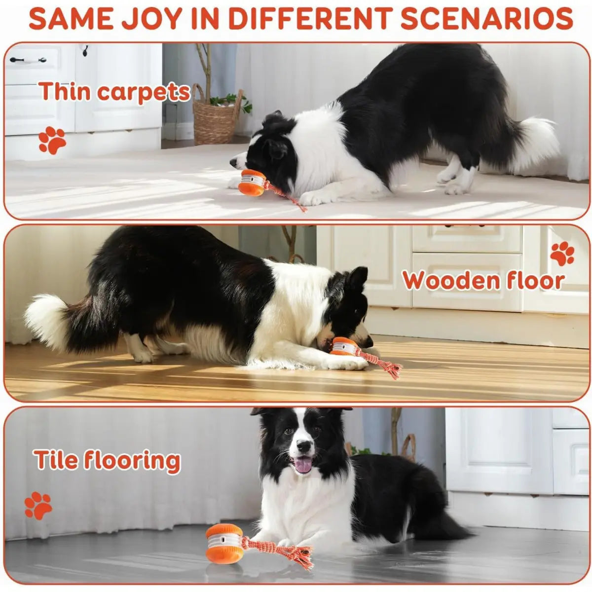 LuxePaws™ Interactive Motion-Activated Automatic Rolling Dog Ball with Rope